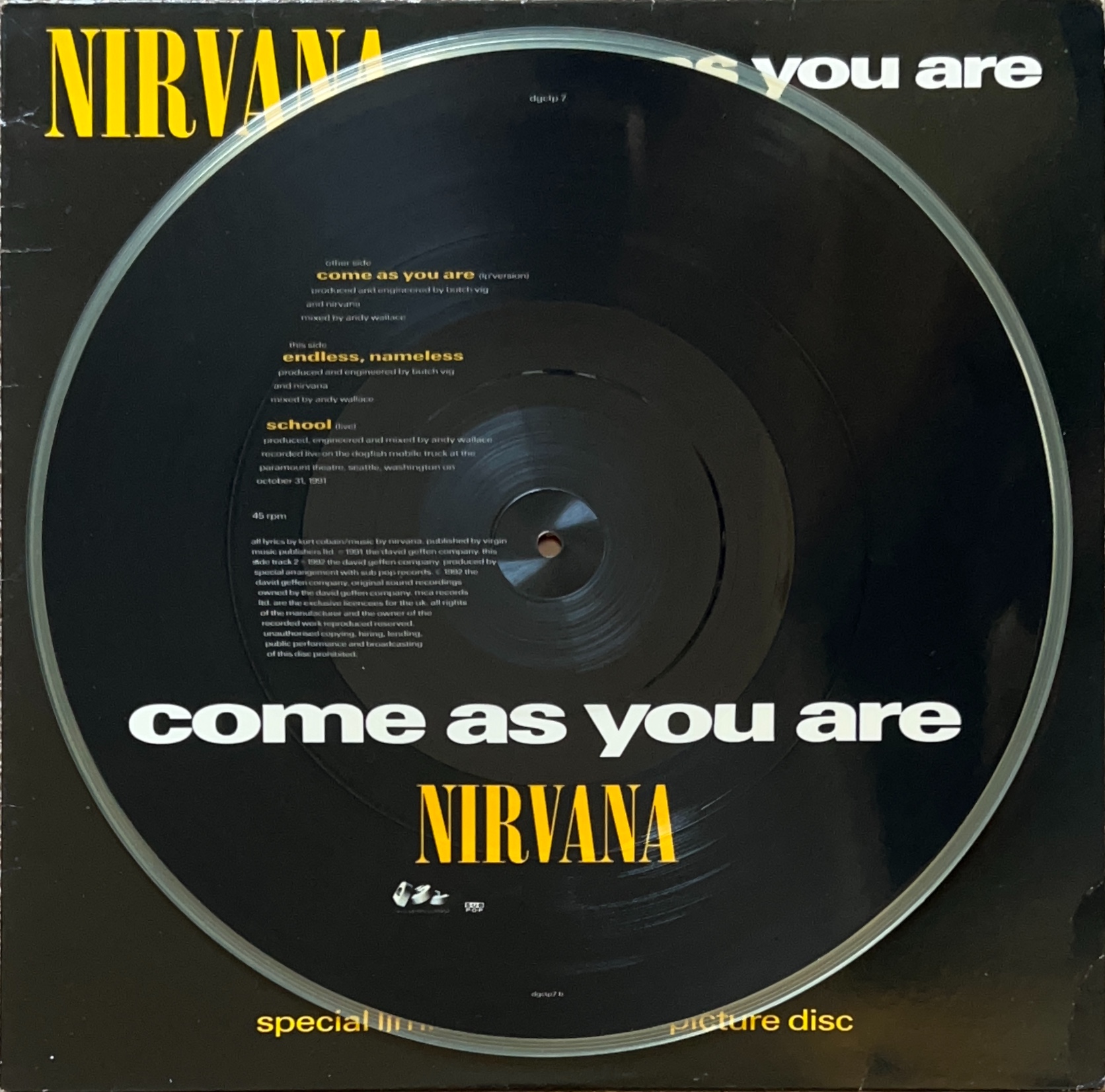 激レア！見本盤】NIRVANA ニルヴァーナ/come as you are Come As You 
